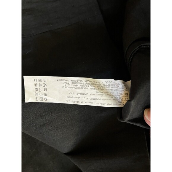 Zara‎ Draped Linen Blend Mini Dress Black, Backless, SZ M Excellent Condition - Picture 12 of 12